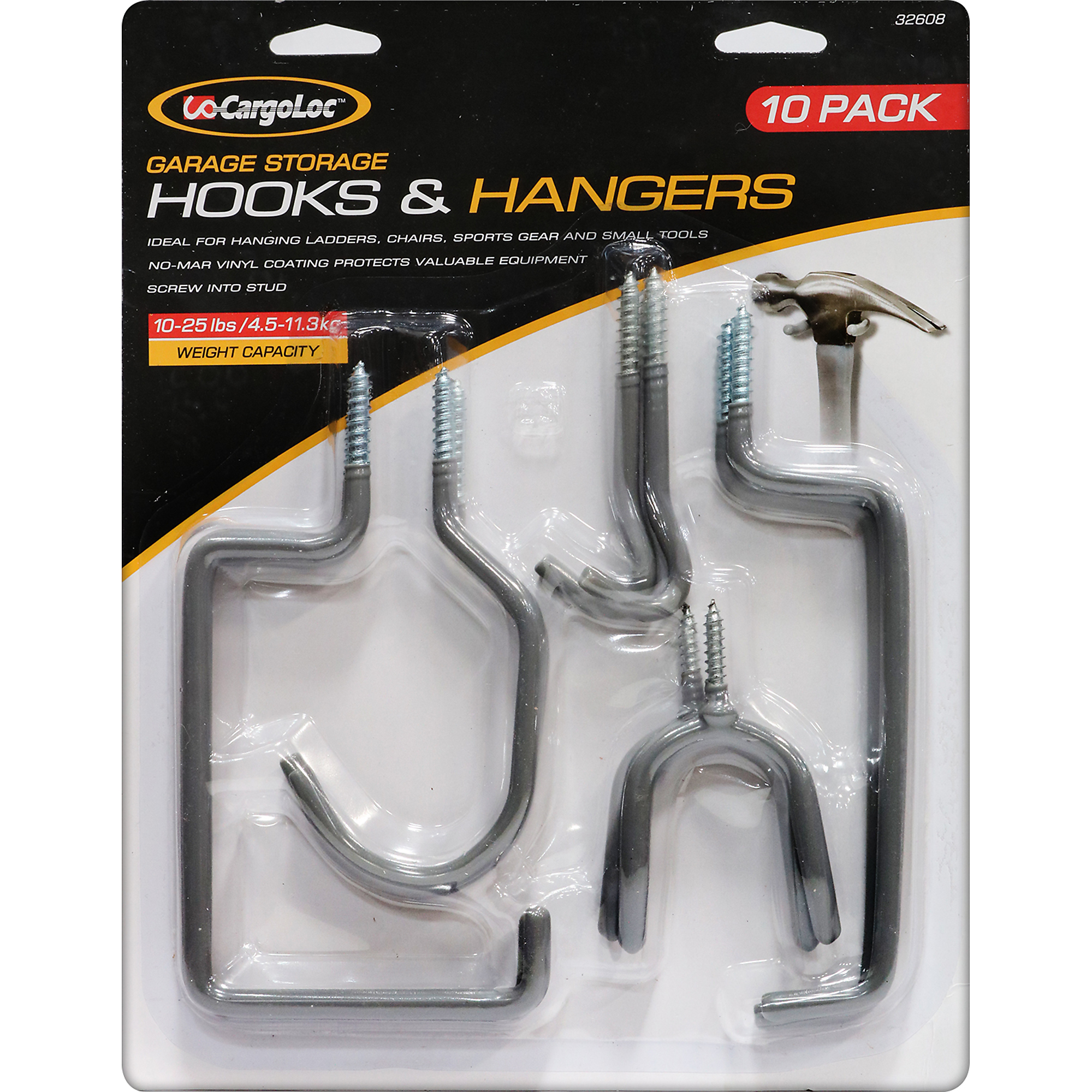 Cargoloc Hooks and Hangers Set — 10 Pcs, Multi-Purpose, Model# 32608